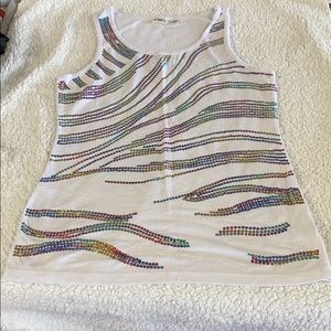 Sequined embellished muscle shirt